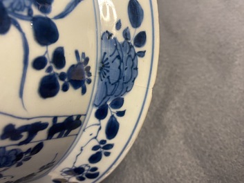 A pair of Chinese blue and white bowls, Kangxi